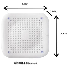 Load image into Gallery viewer, Shower Drain Hair Catcher - 6.57x5.98- inch Square Drain with Suction Cups - 2 Pack (White)