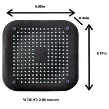 Load image into Gallery viewer, Shower Drain Hair Catcher - 6.57x5.98- inch Square Drain with Suction Cups - 2 Pack (Black)