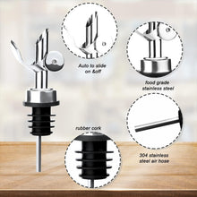 Load image into Gallery viewer, 8 Pcs Weighted Stainless Steel Liquor Bottle Pourers (Silver)