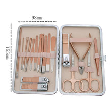 Load image into Gallery viewer, Professional Manicure Set - Portable Travel Nail Kit (18 Piece - Pink)