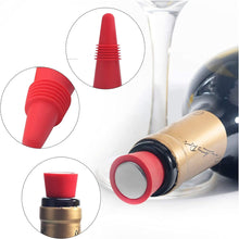 Load image into Gallery viewer, Wine Stoppers for Wine Bottles, Silicone Reusable Wine (Blue)