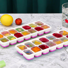 Load image into Gallery viewer, 2 Pack Silicone stackable Ice Cube Trays - (White+Pink)