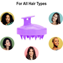 Load image into Gallery viewer, 2 Pack Hair Scalp Massager Shampoo Brush with Soft Silicone Bristles for Removing Dandruff, Waterproof Hair Scrubber for Wet & Dry Hair, Ideal for Men & Women (Blue & Purple)