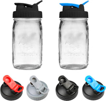 Load image into Gallery viewer, 4 Pack Wide Mouth Flip Cap Mason Jar Lids for Mason Jars - Airtight Sealing, Leak-Proof Design, and Convenient Pouring Spout (Jars Sold Separately) (Variety Pack)