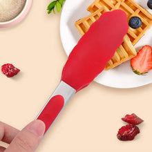 Load image into Gallery viewer, 2-Pack of 9" (Small) & 12" (Large) Kitchen Tongs Set: Non-Stick Silicone-Stainless Steel Cooking Tongs, BPA Free, Heat Resistant (480°F) - Non-Slip Grip & Locking Metal Food Tongs (Red)