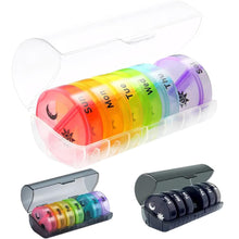 Load image into Gallery viewer, 7-Day Pill Organizer with Two Compartments Per Day (All Black)