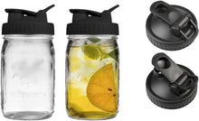 Load image into Gallery viewer, 2 Pack Wide Mouth Flip Cap Mason Jar Lids for Mason Jars - Airtight Sealing, Leak-Proof Design, and Convenient Pouring Spout (Jars Sold Separately) (Black)