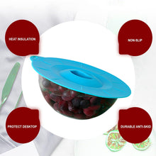 Load image into Gallery viewer, Set of 5 Silicone Lids - Includes 5 Sizes(XS, S, M, L, XL) BPA-Free (Blue)