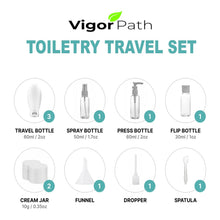 Load image into Gallery viewer, Travel Bottle Set - 11-Piece Portable Squeezable Bottles for Shampoo, Lotion, and Toiletries - Convenient Empty Kit for Stylish and Easy Travel (Clear)