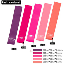 Load image into Gallery viewer, Resistance Bands - 5 Exercise Workout Levels for Home Gym Long Exercise Workout – Essential Fitness Equipment for Training, Yoga (Pink)
