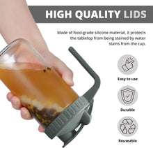 Load image into Gallery viewer, 2 Pack Wide Mouth Flip Cap Mason Jar Lids for Mason Jars - Airtight Flip Cap Design with Handle, Ensures Leak-Proof and Long-lasting Performance (Gray)