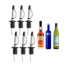 Load image into Gallery viewer, 12-Pack Premium Stainless Steel Classic Tapered Spout Bottle Pourers with Rubber Dust Caps