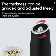 Load image into Gallery viewer, Electric Salt and Pepper Grinder Set with Adjustable Coarseness, Battery-Powered LED Light, One-Hand Automatic Operation, and Black Finish (2-Pack)