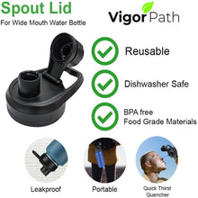 Load image into Gallery viewer, Spout Lids for Hydro Flask Wide Mouth Bottles (12oz-64oz) - BPA-Free Sports Cap Top Replacement Fits Most Wide Mouth Sports Water Bottles - (Set of 2)