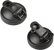 Load image into Gallery viewer, 2 Pack Regular Mouth Flip Cap Mason Jar Lids for Mason Jars - Airtight Sealing, Leak-Proof Design, and Convenient Pouring Spout (Jars Sold Separately) (Black)