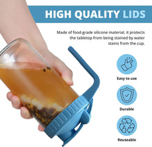 Load image into Gallery viewer, 2 Pack Wide Mouth Flip Cap Mason Jar Lids for Mason Jars - Airtight Flip Cap Design with Handle, Ensures Leak-Proof and Long-lasting Performance (Blue)
