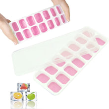 Load image into Gallery viewer, 2 Pack Silicone stackable Ice Cube Trays - (White+Pink)