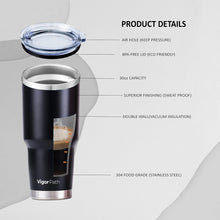 Load image into Gallery viewer, Insulated Tumbler Cup with Slide Lid - 30oz (Black)