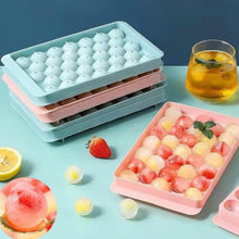 Load image into Gallery viewer, Round Ice Cube Trays for Freezer - Includes 2 Ice Trays with Storage Ice Bucket, & Scoop (Pink)