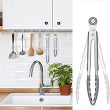 Load image into Gallery viewer, 2-Pack of 9" (Small) & 12" (Large) Kitchen Tongs Set: Non-Stick Silicone-Stainless Steel Cooking Tongs, BPA Free, Heat Resistant (480°F) - Non-Slip Grip & Locking Metal Food Tongs (Grey)