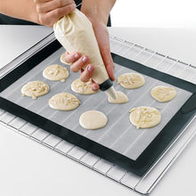 Load image into Gallery viewer, Premium Non-Stick Silicone Baking Mat Set of 2 Sheets - 15.7'x19.7'inch - Food Safe, Heat-Resistant, Reusable & Nonstick Mat for Cookie Oven, Macarons, Bread & Pastry - Black (Medium)