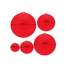 Load image into Gallery viewer, Set of 5 Silicone Lids - Includes 5 Sizes(XS, S, M, L, XL) BPA-Free (Red)