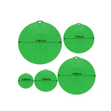Load image into Gallery viewer, Set of 5 Silicone Lids - Includes 5 Sizes(XS, S, M, L, XL) BPA-Free (Green)
