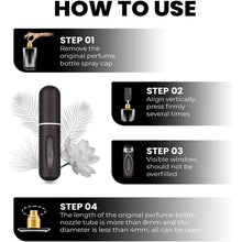 Load image into Gallery viewer, Portable Mini Refillable Perfume/Cologne Atomizer Bottle - great for travel, parties and events - Travel & toiletry accessory great for both men and women - 5ml/0.2oz (Variety Pack of 3 - Black, Blue, Pink)