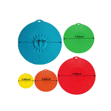 Load image into Gallery viewer, Set of 5 Silicone Lids - Includes 5 Sizes(XS, S, M, L, XL) BPA-Free (Multi-Color)