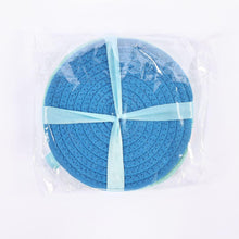 Load image into Gallery viewer, 100% Cotton Thread Weave Potholders and Trivets - Stylish Coasters, Hot Pads, Hot Mats, Spoon Rest (Set of 3) - Blue