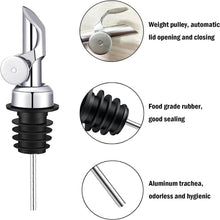 Load image into Gallery viewer, 4 Pcs Weighted Stainless Steel Liquor Bottle Pourers (Silver)