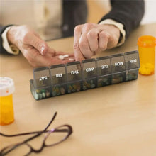 Load image into Gallery viewer, 2-Pack Large Weekly Pill Organizer Set (Black + White)