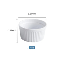 Load image into Gallery viewer, Set of 6 Porcelain Ramekins (4oz)