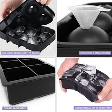 Load image into Gallery viewer, Variety Pack of 2 - Sphere & Square Shape Giant Ice Cubes Molds