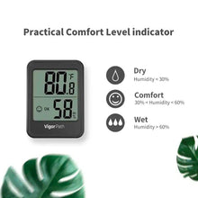 Load image into Gallery viewer, Digital Hygrometer Indoor Thermometer - AAA Battery-Powered Humidity Gauge (Black)