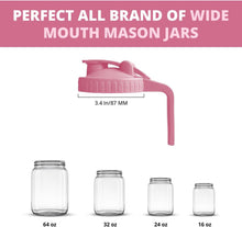 Load image into Gallery viewer, 2 Pack Wide Mouth Flip Cap Mason Jar Lids for Mason Jars - Airtight Flip Cap Design with Handle, Ensures Leak-Proof and Long-lasting Performance (Pink)