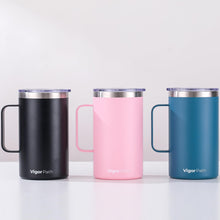 Load image into Gallery viewer, Insulated Coffee Mug with Handle and Sliding Lid (Black)