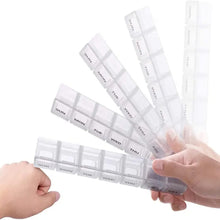 Load image into Gallery viewer, 2-Pack Large Weekly Pill Organizer Set (Black + White)