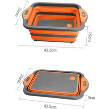 Load image into Gallery viewer, Collapsible Cutting Board - Portable Multi-Purpose Dish Tub (Orange)