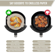 Load image into Gallery viewer, 2-Piece Set of Air Fryer Silicone Liners for 3 to 5 QT Baskets | Small 6.7 inch - White