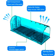Load image into Gallery viewer, Humane Mouse Trap - Reusable and Eco-Friendly - Catch and Release Mouse Trap (Blue)