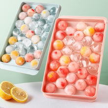 Load image into Gallery viewer, Round Ice Cube Trays for Freezer - Includes 2 Ice Trays with Storage Ice Bucket, & Scoop (Pink)