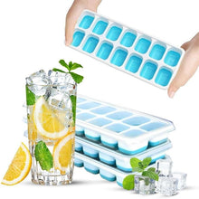 Load image into Gallery viewer, 4 Pack Silicone stackable Ice Cube Trays - (White+Blue)