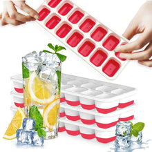 Load image into Gallery viewer, 4 Pack Silicone stackable Ice Cube Trays - (White+Red)