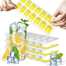 Load image into Gallery viewer, 4 Pack Silicone stackable Ice Cube Trays - (White+Yellow)
