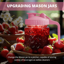 Load image into Gallery viewer, 2 Pack Wide Mouth Flip Cap Mason Jar Lids for Mason Jars - Airtight Flip Cap Design with Handle, Ensures Leak-Proof and Long-lasting Performance (Pink)