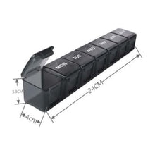 Load image into Gallery viewer, 2-Pack Large Weekly Pill Organizer Set (Black + White)