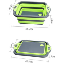 Load image into Gallery viewer, Collapsible Cutting Board - Portable Multi-Purpose Dish Tub (Green)