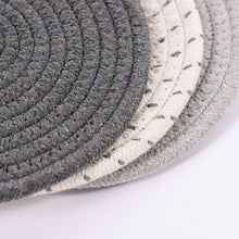 Load image into Gallery viewer, 100% Cotton Thread Weave Potholders and Trivets - Stylish Coasters, Hot Pads, Hot Mats, Spoon Rest (Set of 3) - Grey