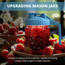 Load image into Gallery viewer, 2 Pack Wide Mouth Flip Cap Mason Jar Lids for Mason Jars - Airtight Flip Cap Design with Handle, Ensures Leak-Proof and Long-lasting Performance (Blue)